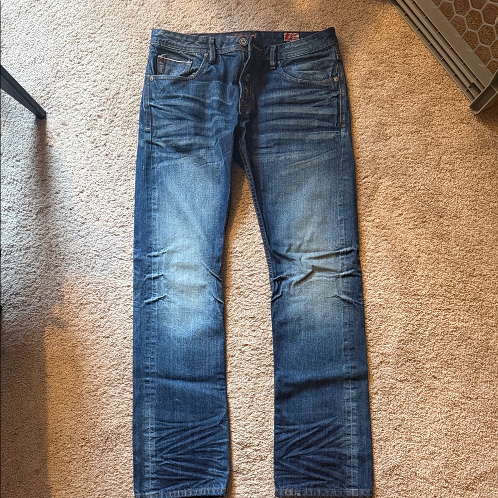 Cult of Individuality Men's Blue Denim Straight-Leg Jeans